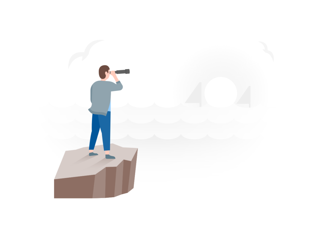 Illustration of man looking through spyglass - image courtesy of https://icons8.com